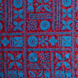 Traditional Polynesian Tapa Design Cotton Fabric - White/Red, 45" Width (1 Yard)