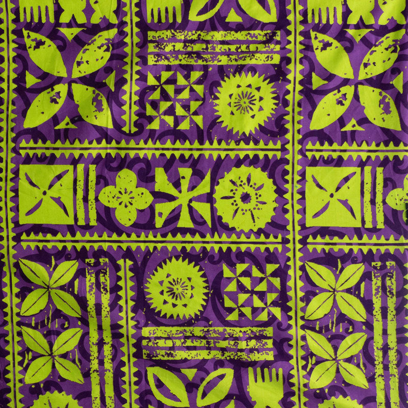 Traditional Polynesian Tapa Design Cotton Fabric - White/Red, 45" Width (1 Yard)