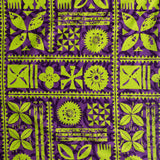 Traditional Polynesian Tapa Design Cotton Fabric - White/Red, 45" Width (1 Yard)