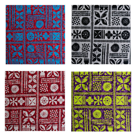 Cotton Fabric Traditional Polynesian Tapa Design