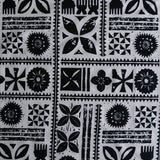 Traditional Polynesian Tapa Design Cotton Fabric - White/Red, 45" Width (1 Yard)
