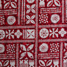 Traditional Polynesian Tapa Design Cotton Fabric - White/Red, 45" Width (1 Yard)