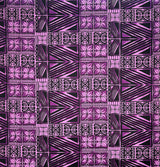 Traditional Polynesian Tapa Light Barkcloth Fabric - Lavander & Black, 36" X 45" (1 Yard)