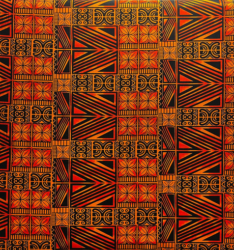 Traditional Polynesian Tapa Light Barkcloth Fabric - Lavander & Black, 36" X 45" (1 Yard)