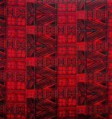 Traditional Polynesian Tapa Light Barkcloth Fabric - Lavander And Black, 36" X 45" (1 Yard)