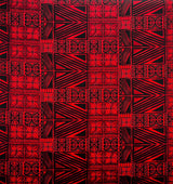 Traditional Polynesian Tapa Light Barkcloth Fabric - Lavander & Black, 36" X 45" (1 Yard)