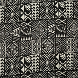 Traditional Polynesian Tapa Light Barkcloth Fabric - Multi-Color Tapa Print, 45" Width (1 Yard)