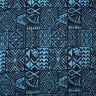 Traditional Polynesian Tapa Light Barkcloth Fabric - Navy And Blue, 45" Width (1 Yard)