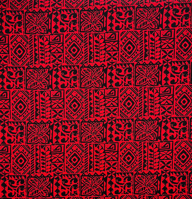 Cotton Barkcloth Fabric Traditional Polynesian Tapa Print