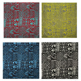 Traditional Polynesian Tapa Light Barkcloth Fabric - Navy And Blue, 45" Width (1 Yard)