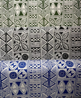 Traditional Polynesian Tapa Polyester Fabric - Black, White, Polynesian Tribal Tattoo Print, 60" Width (1 Yard)