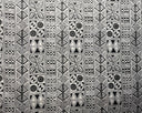 Traditional Polynesian Tapa Polyester Fabric - Black Polynesian Tattoo Print, 60" Width (1 Yard)