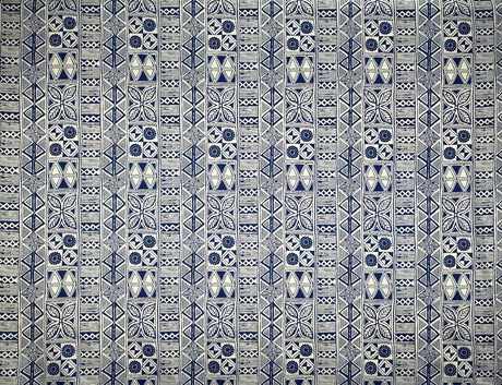 Traditional Polynesian Tapa Polyester Fabric - Black, White, Polynesian Tribal Tattoo Print, 60" Width (1 Yard)