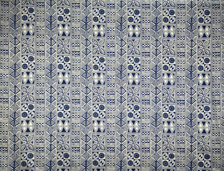 Traditional Polynesian Tapa Polyester Fabric - Black Polynesian Tattoo Print, 60" Width (1 Yard)