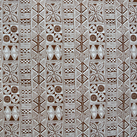 Traditional Polynesian Tapa Polyester Fabric - Black, White, Polynesian Tribal Tattoo Print, 60" Width (1 Yard)