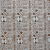 Traditional Polynesian Tapa Polyester Fabric - Black Polynesian Tattoo Print, 60" Width (1 Yard)