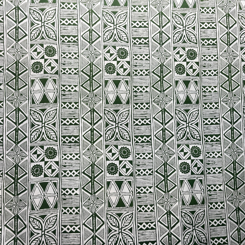 Traditional Polynesian Tapa Polyester Fabric - Black, White, Polynesian Tribal Tattoo Print, 60" Width (1 Yard)