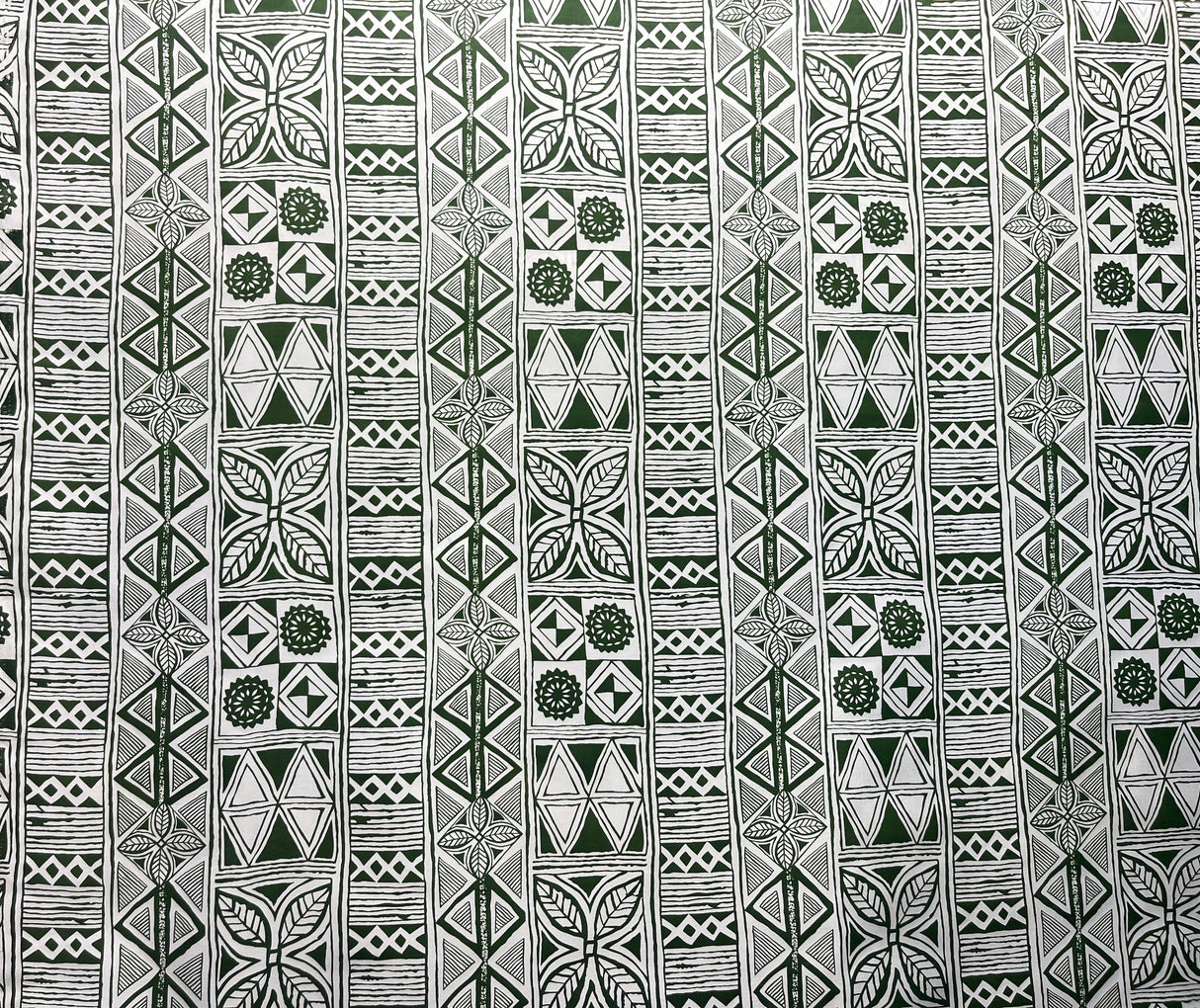 Traditional Polynesian Tapa Polyester Fabric - Black, White, Polynesian Tribal Tattoo Print, 60" Width (1 Yard)