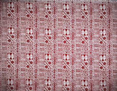 Traditional Polynesian Tapa Polyester Fabric - Black Polynesian Tattoo Print, 60" Width (1 Yard)