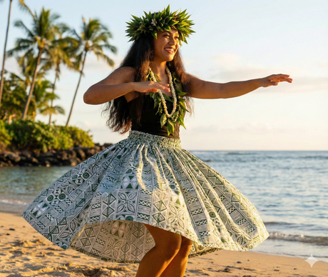 Polyester Tapa Print Fabric Polynesian Traditional