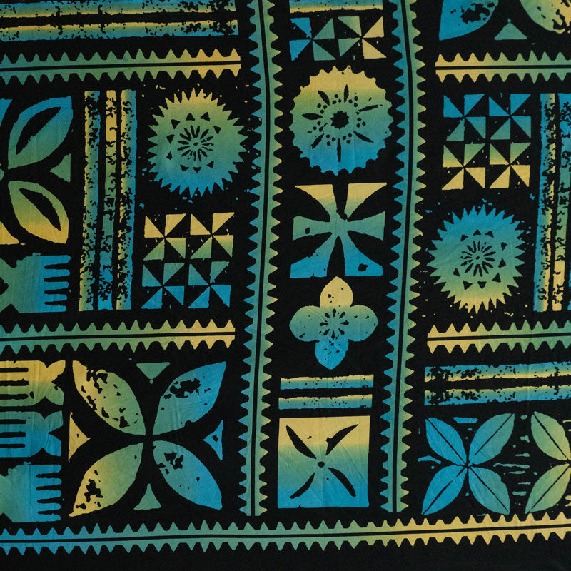 Polyester Peachskin Fabric Traditional Polynesian Tapa Design
