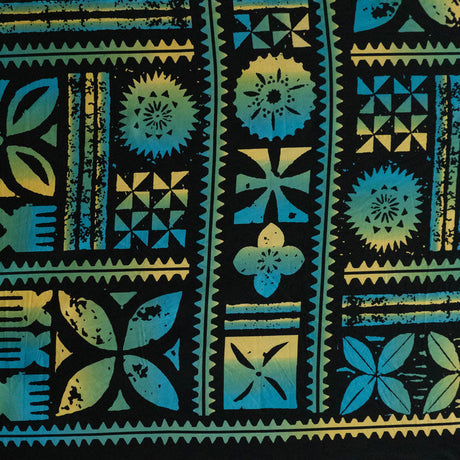 Polyester Peachskin Fabric Traditional Polynesian Tapa Design