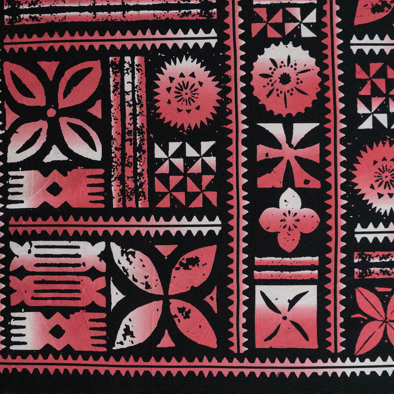 Polyester Peachskin Fabric Traditional Polynesian Tapa Design