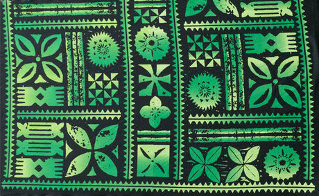 Traditional Polynesian Tapa Design Peachskin Fabric - Polynesian Tapa Print, 45" Width (1 Yard)