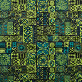 Traditional Polynesian Tapa Design Polyester Fabric - Fuchsia, Yellow, Royal, Taupe, Red, Green, 60" Width (1 Yard)