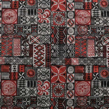 Polyester Fabric Traditional Polynesian Tapa Design