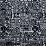 Traditional Polynesian Tapa Design Polyester Fabric - Geometric Polynesian Print, 60" Width (1 Yard)