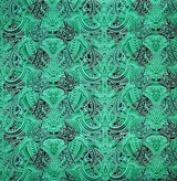 Traditional Polynesian Tattoo All Over Design Polyester Fabric - Red/Black/Yellow, 45" Width (1 Yard)