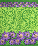 Polyester Fabric Traditional Polynesian Tattoo Daisy Double Border