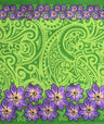 Polyester Fabric Traditional Polynesian Tattoo Daisy Double Border