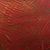 Traditional Polynesian Tattoo Design Foil Polyester Fabric - Royal/White, Beige/Red, Black/Silver, Red/Gold, White/Charcoal, 36" X 60" (1 Yard)