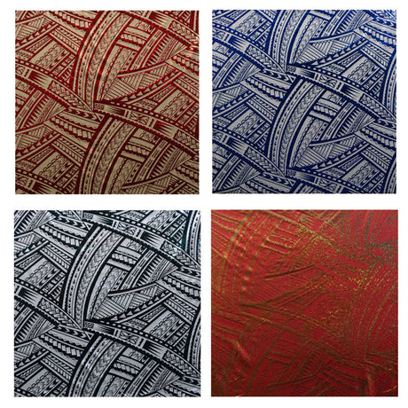Polyester Foil Fabric Traditional Polynesian Tattoo Design