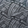 Traditional Polynesian Tattoo Design Foil Polyester Fabric - Royal/White, Beige/Red, Black/Silver, Red/Gold, White/Charcoal, 36" X 60" (1 Yard)