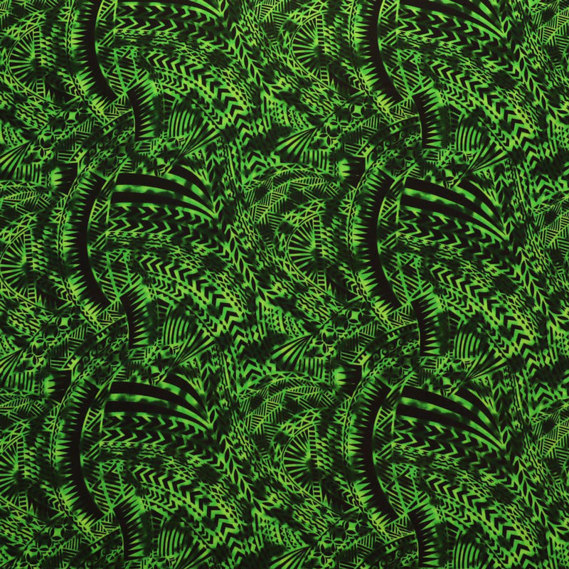 Rayon Poplin Fabric Traditional Polynesian Tattoo Design