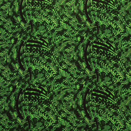 Traditional Polynesian Tattoo Design Rayon Poplin Fabric - Tribal Print, 36" X 45" (1 Yard)