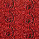 Traditional Polynesian Tattoo Design Rayon Poplin Fabric - Tribal Print, 36" X 45" (1 Yard)
