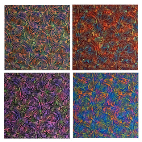 Polyester Fabric Traditional Polynesian Tattoo Watercolor Print