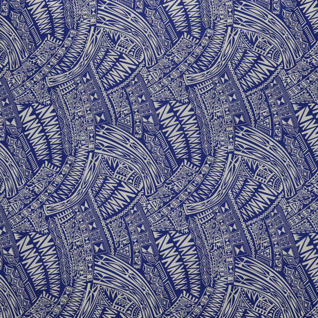 Traditional Polynesian Tattoo Cotton Light Bar-Cloth Fabric - Multi Color Polynesian Tribal Tattoo Print, 45" Width (1 Yard)
