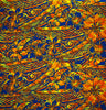 Traditional Polynesian Tattoo Hibiscus Plumeria Swirls Design Cotton Fabric - Blue/ Red, Blue/ Grey, Red/ White, Orange/ Blue, Green/ Navy, 36" X 45" (1 Yard)