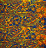 Traditional Polynesian Tattoo Hibiscus Plumeria Swirls Design Cotton Fabric - Orange/ Blue, Blue/ Grey, Red/ White, Blue/ Red, Green/ Navy, 36" X 45" (1 Yard)