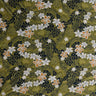 Traditional Polynesian Tattoo Plumeria Tiare Design Peachskin Fabric - Teal, 45" Width (1 Yard)