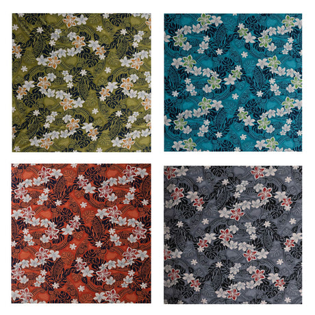 Peachskin Fabric Traditional Polynesian Tattoo Plumeria Tiare Design