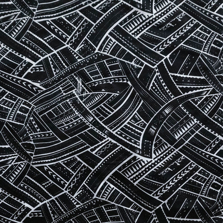 Polyester Fabric Traditional Polynesian Tattoo Print