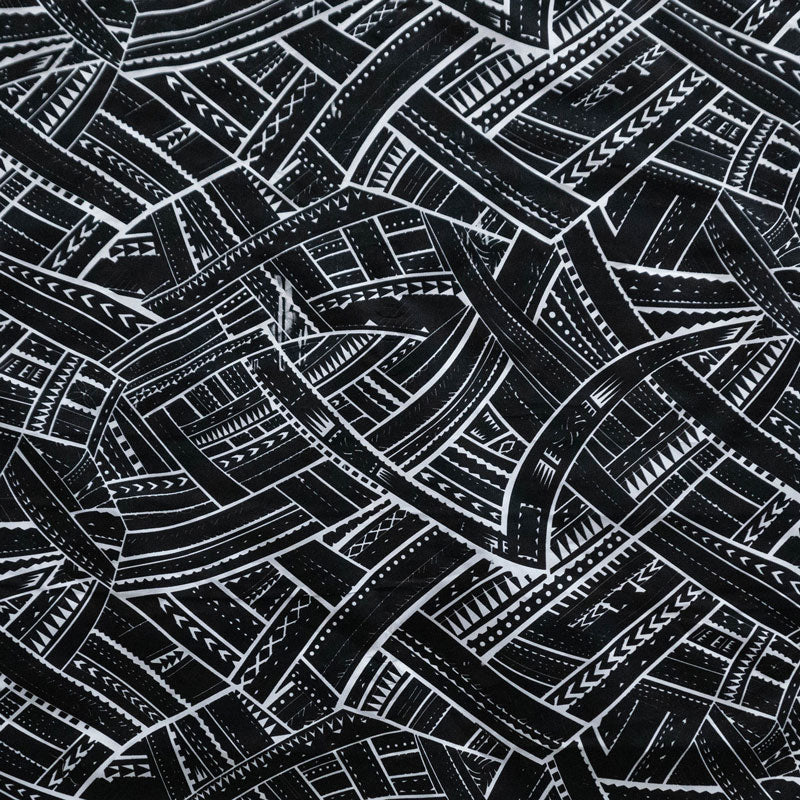 Traditional Polynesian Tattoo Polyester Fabric - Polynesian Tattoo Print, 60" Width (1 Yard)