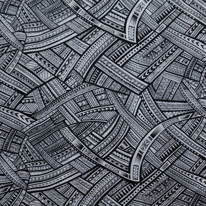 Polyester Fabric Traditional Polynesian Tattoo Print