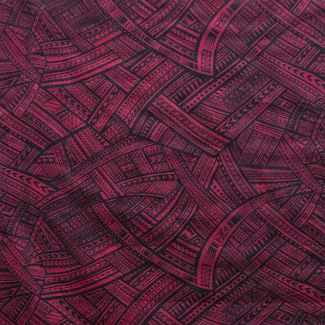 Polyester Fabric Traditional Polynesian Tattoo Print